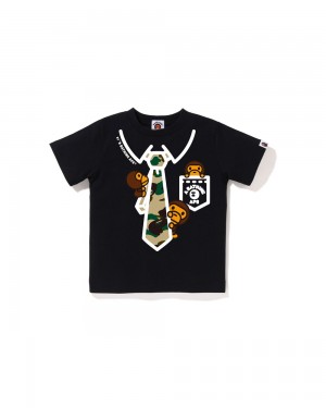 Bape 1st Baby Milo Neck Tie Print Oberteile Kinder Schwarz | SPU-028763