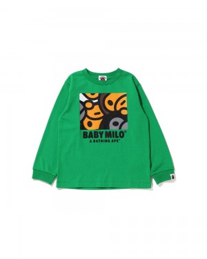 Bape All Baby Milo Mix L/S Oberteile Kinder Mintfarben | GBE-659438