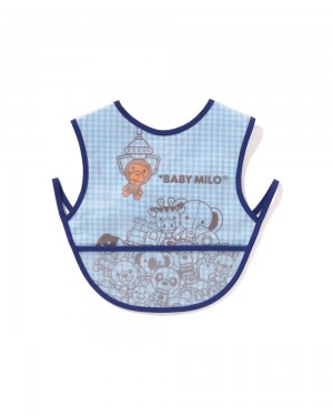 Bape Babies Check Baby Milo Ufo Game Lebensmittel Bib Oberteile Kinder Blau | WRX-820965