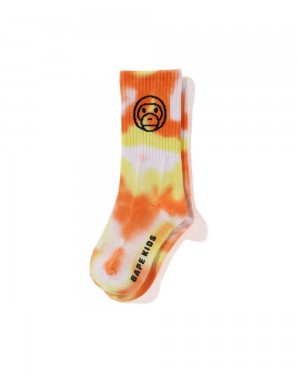 Bape Baby Milo Tie Dyed Rib Sock Sonstiges Zubehör Kinder Orange | BRW-789601