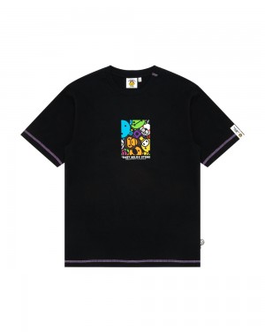 Bape Baby Milo box logo print T-shirts Herren Schwarz | THL-039648