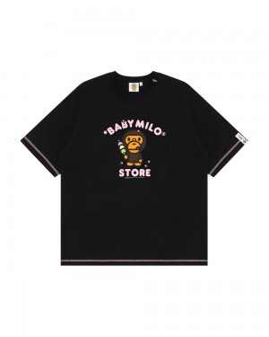 Bape Baby Milo boxy fit T-shirts Damen Schwarz | TFE-810743