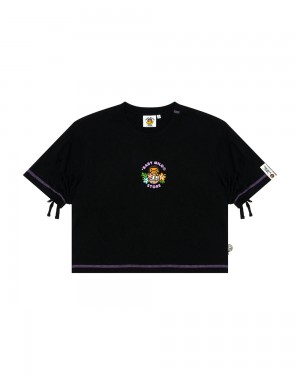 Bape Baby Milo cropped fit T-shirts Damen Schwarz | EHD-531246