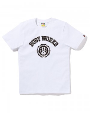 Bape Busy Works T-shirts Damen Weiß | PUX-643798