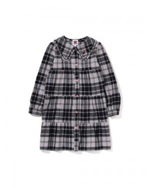 Bape Check Big Collar Onepiece Unterteile Kinder Grau | GLO-524907