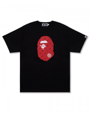 Bape Cloud Head Monogram Big Ape Head T-shirts Herren Schwarz | LBG-284903