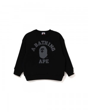 Bape College Crewneck Oberteile Kinder Schwarz | AIZ-419726