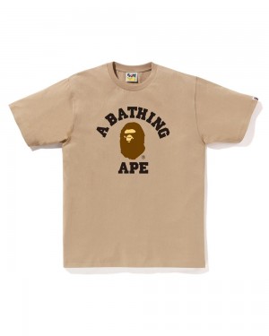 Bape College T-shirts Herren Beige | SFO-596812