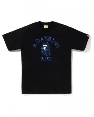 Bape College T-shirts Herren Schwarz | UFP-762385