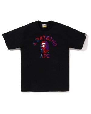 Bape Crazy College T-shirts Herren Schwarz | ZAL-182947