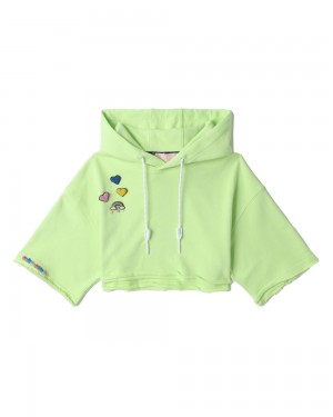 Bape Cropped hoodie Sweatshirt Damen Grün | LMH-618942