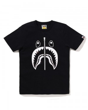 Bape Crystal Stone Shark T-shirts Damen Schwarz | OBM-378960