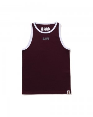 Bape Crystal Stone Tank T-shirts Damen Bordeaux | MFR-736541