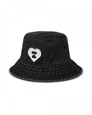 Bape Denim bucket Hüte Damen Schwarz | YSM-874312