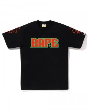 Bape Football T-shirts Herren Schwarz | SLP-586420