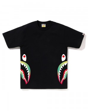 Bape Gradation Side Shark T-shirts Herren Schwarz | JXO-865190