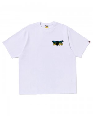 Bape Graffiti Brush Applique T-shirts Herren Weiß | EAS-371985