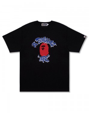 Bape Graffiti College T-shirts Herren Schwarz | JEY-397042