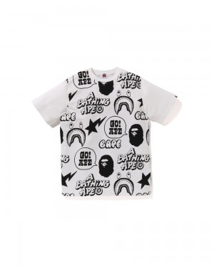 Bape Graffiti Pattern Jr Oberteile Kinder Weiß | FVO-908174