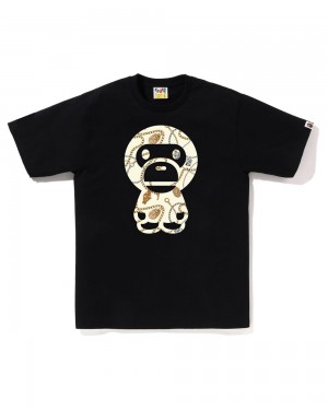 Bape Jewels Big Baby Milo T-shirts Herren Schwarz | NFC-598302