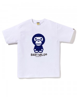 Bape Logo Monogram Baby Milo T-shirts Herren Weiß | PLX-472593