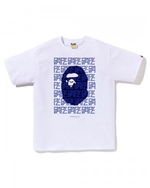 Bape Logo Monogram T-shirts Herren Weiß | DOJ-645170