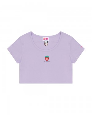 Bape Logo berry T-shirts Damen Lila | YPF-639150