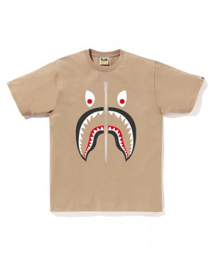 Bape Mad Shark T-shirts Herren Beige | ZPB-805617