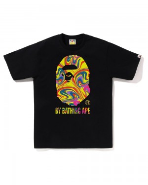 Bape Marbling By Bathing Ape T-shirts Herren Schwarz | ZSE-956401