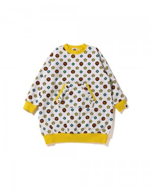 Bape Milo Monogram Loose Fit Onepiece Unterteile Kinder Weiß | ICQ-914235