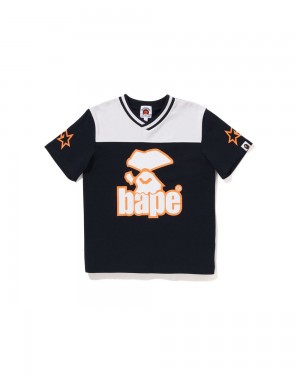 Bape Moonface Football Oberteile Kinder Navy Blau | AGP-241963