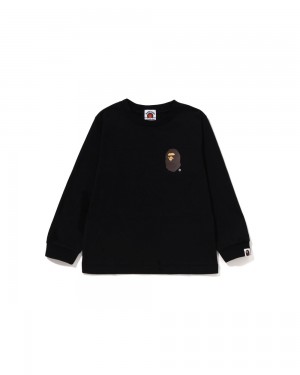 Bape Multi Logo L/S Oberteile Kinder Schwarz | CTK-587240