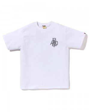 Bape Pigment Logo T-shirts Herren Weiß | YAM-708569