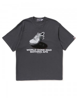 Bape Shoes Graphic T-shirts Herren Dunkelgrau | LZD-958264