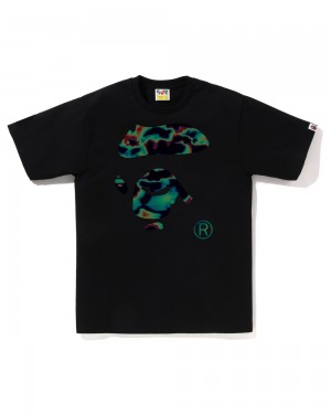 Bape Thermography Ape Face T-shirts Herren Schwarz | GAH-467809