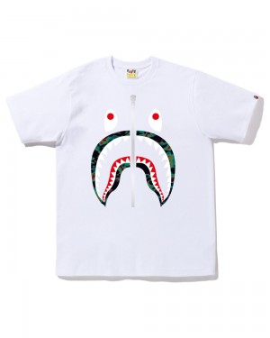 Bape Thermography Shark T-shirts Herren Weiß | YED-039758