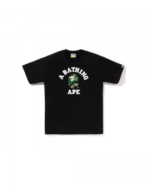 Bape Woodland and College T-shirts Herren Schwarz | TAI-351068