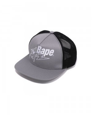 Bape X LDG Mesh Hüte Herren Grau | JVY-728410