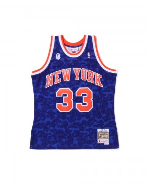 Bape X M&N New York Knicks Tank T-shirts Herren Blau | XLP-872069