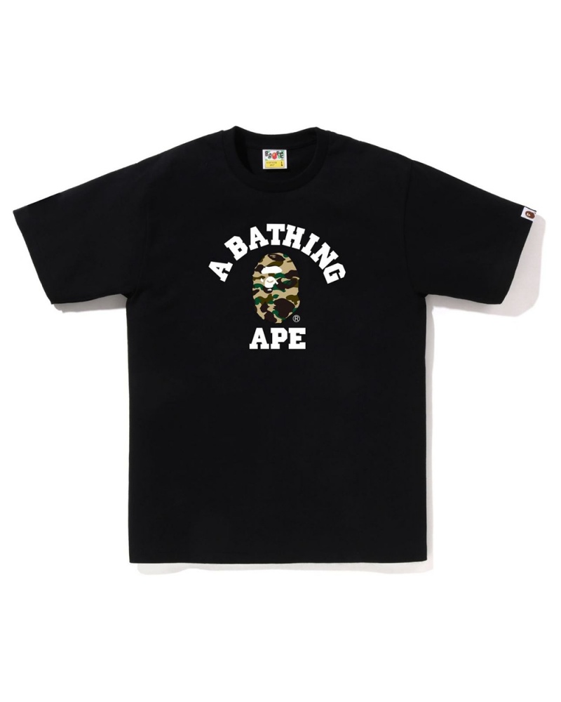 Bape 1st College T-shirts Herren Schwarz | MBJ-915287