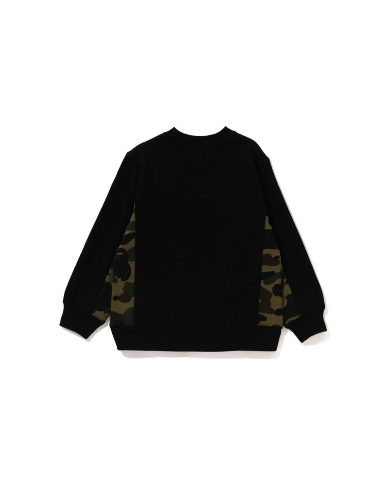 Bape 1st Panel Ape Head One Point Crewneck Oberteile Kinder Schwarz | PEO-635470