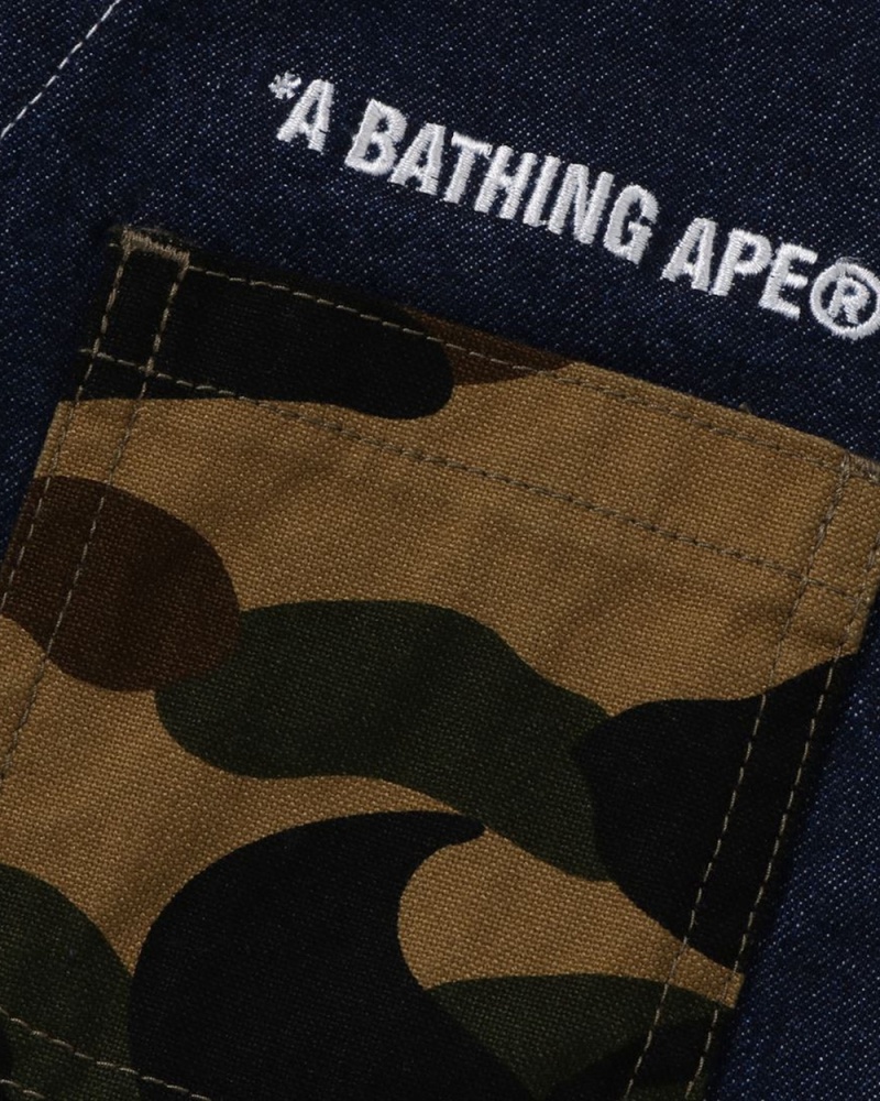 Bape 1st Pocket Denim Coverall Jr Oberbekleidung Kinder Blau | NVE-168259