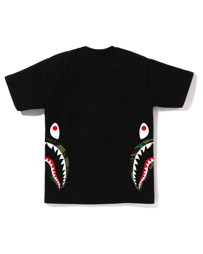 Bape 1st Side Shark T-shirts Herren Schwarz | KAT-974806