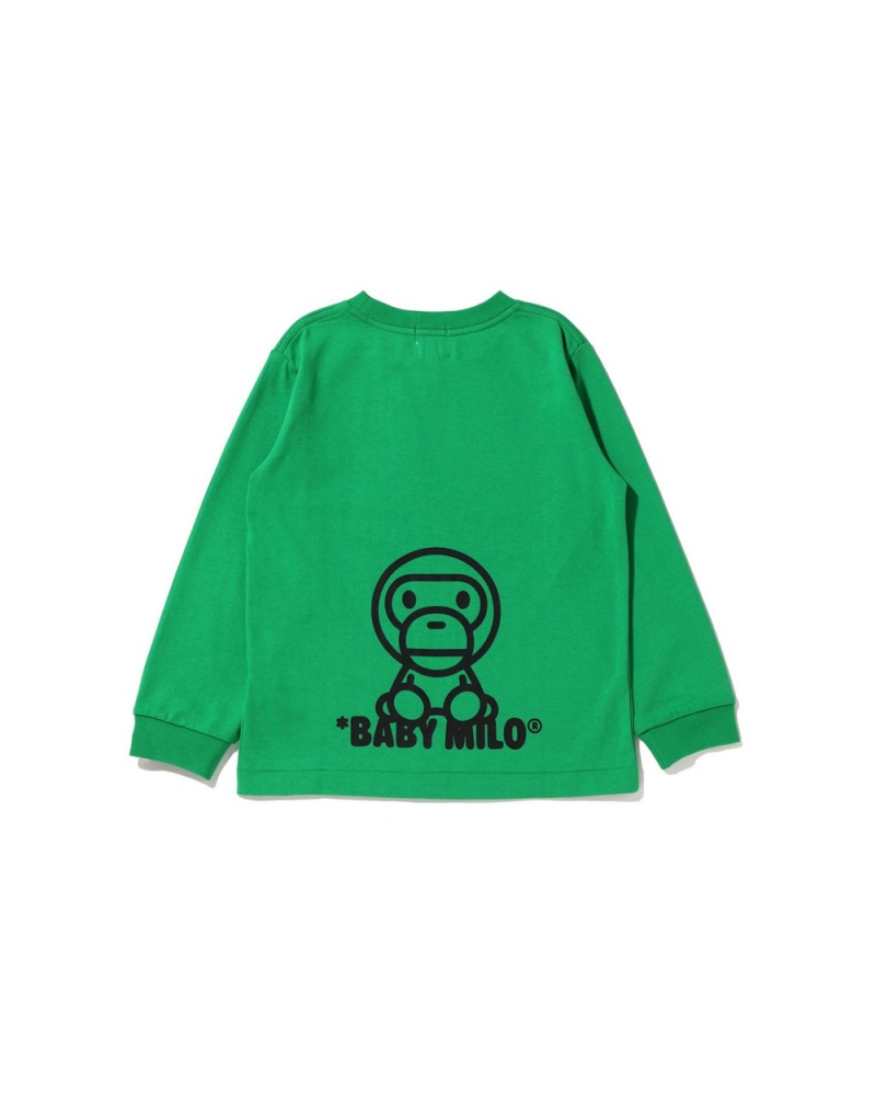 Bape All Baby Milo Mix L/S Oberteile Kinder Mintfarben | GBE-659438