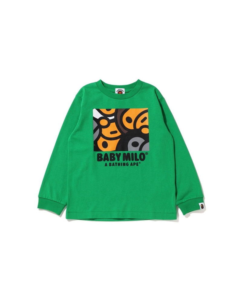 Bape All Baby Milo Mix L/S Oberteile Kinder Mintfarben | GBE-659438