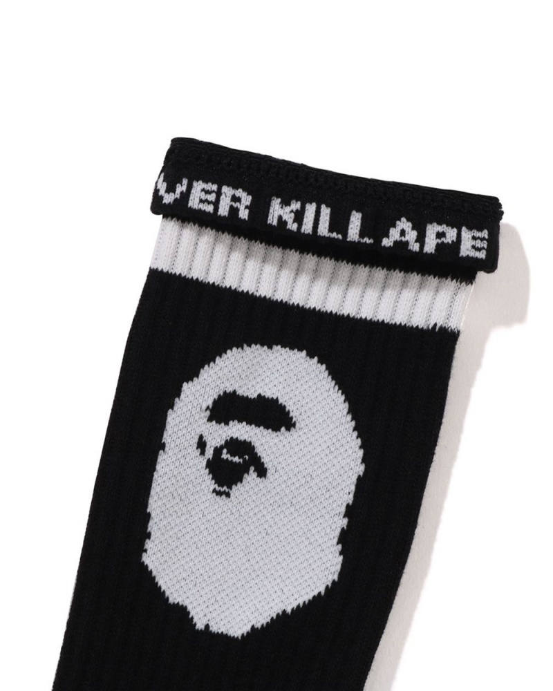 Bape Ape Head Line Socken Herren Schwarz | AOY-105648