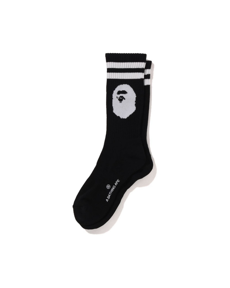 Bape Ape Head Line Socken Herren Schwarz | AOY-105648