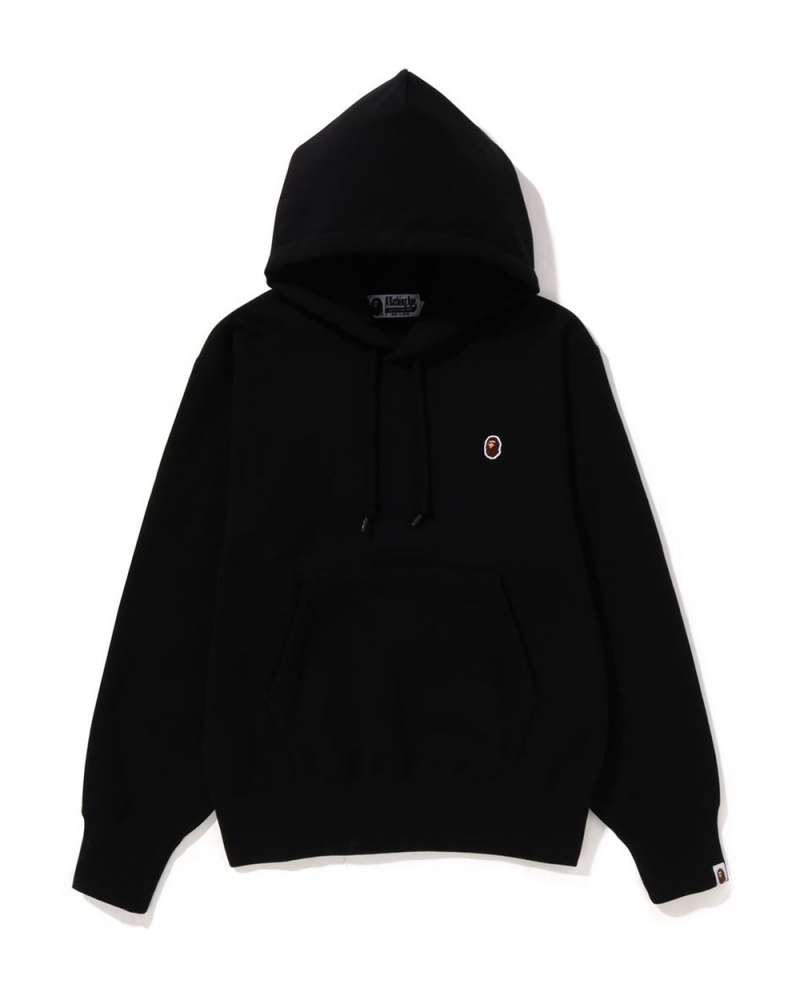 Bape Ape Head One Point Pullover Hoodie Sweatshirt Damen Schwarz | YLN-925741