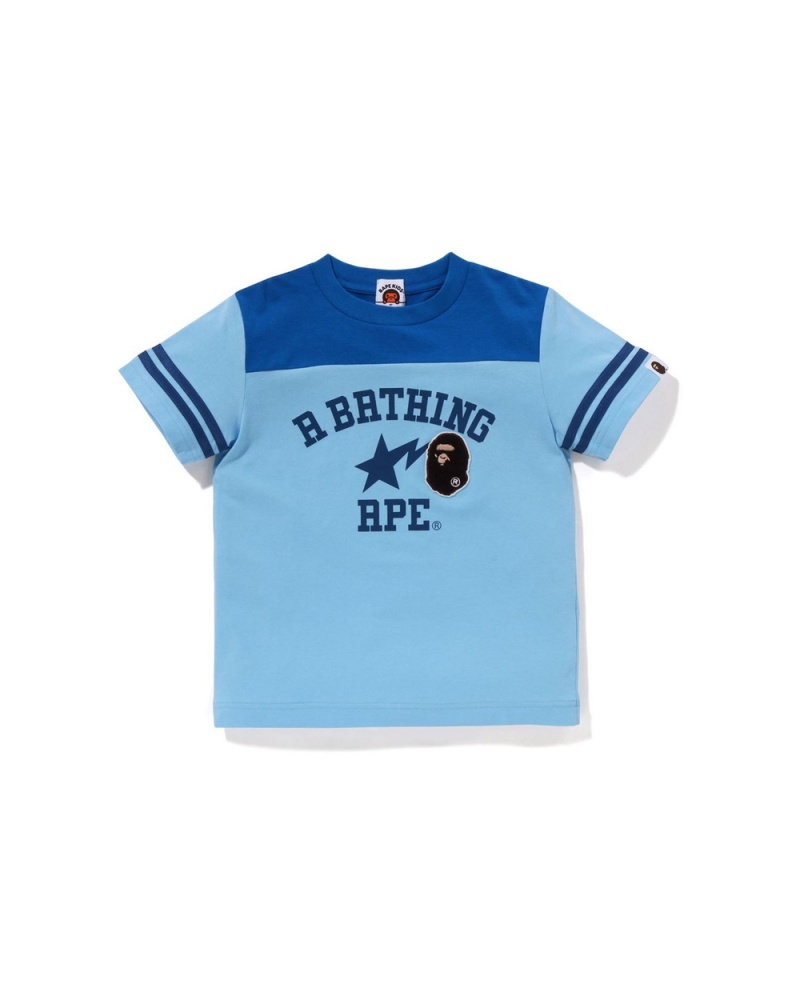 Bape Ape Head Patch Football Oberteile Kinder Hellblau | JUF-156430