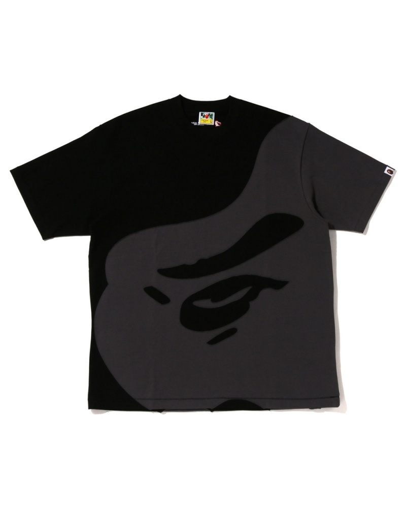 Bape Ape Head Patch Oversized T-shirts Herren Schwarz | XEL-018975